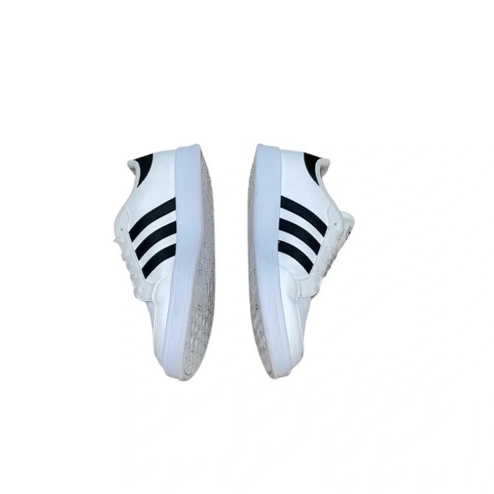 Adidas Men’s  Breaknet Sneakers White‎ With Black Classic 3 Stripe Size 9